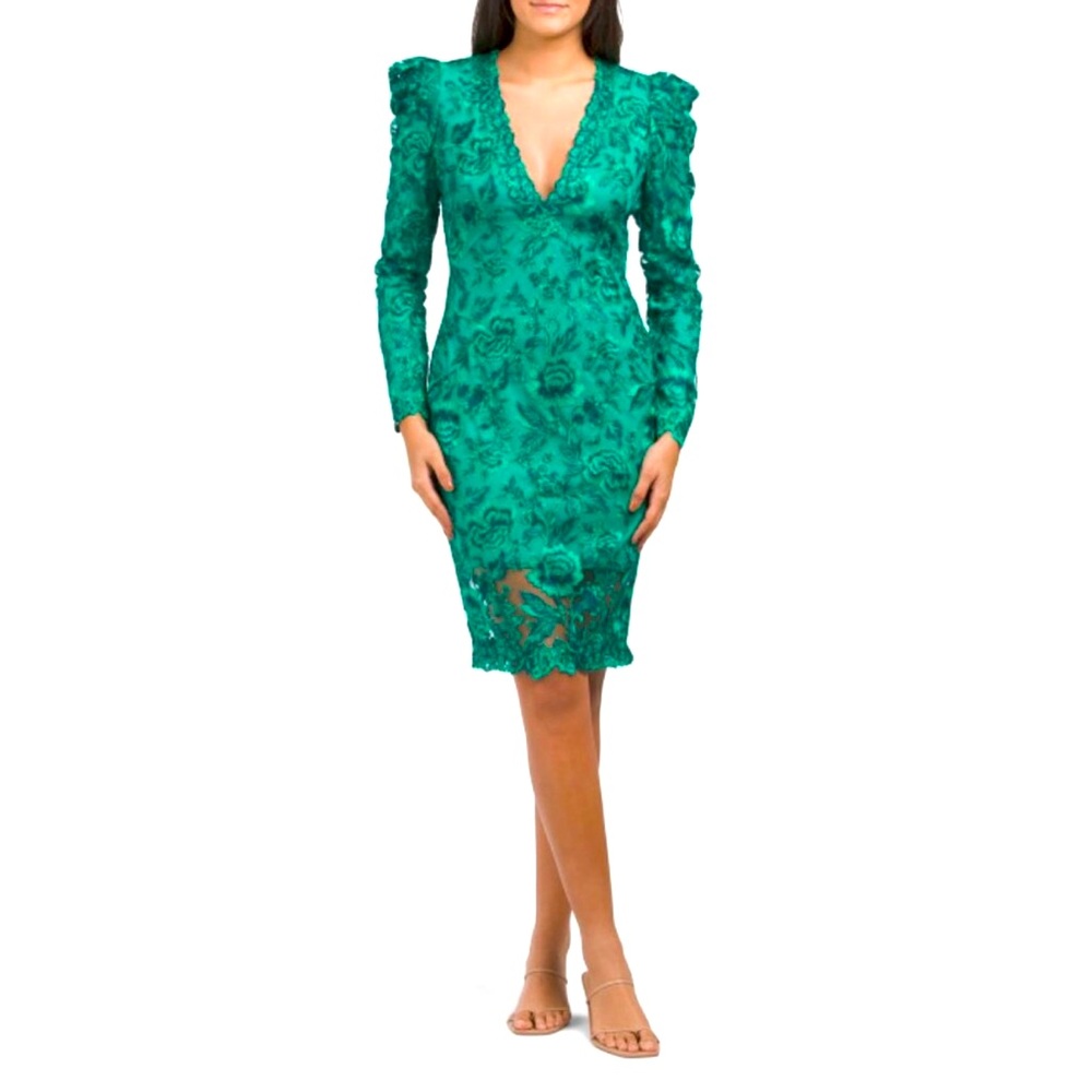 Tadshi shojl dress. Color green. Size 2.